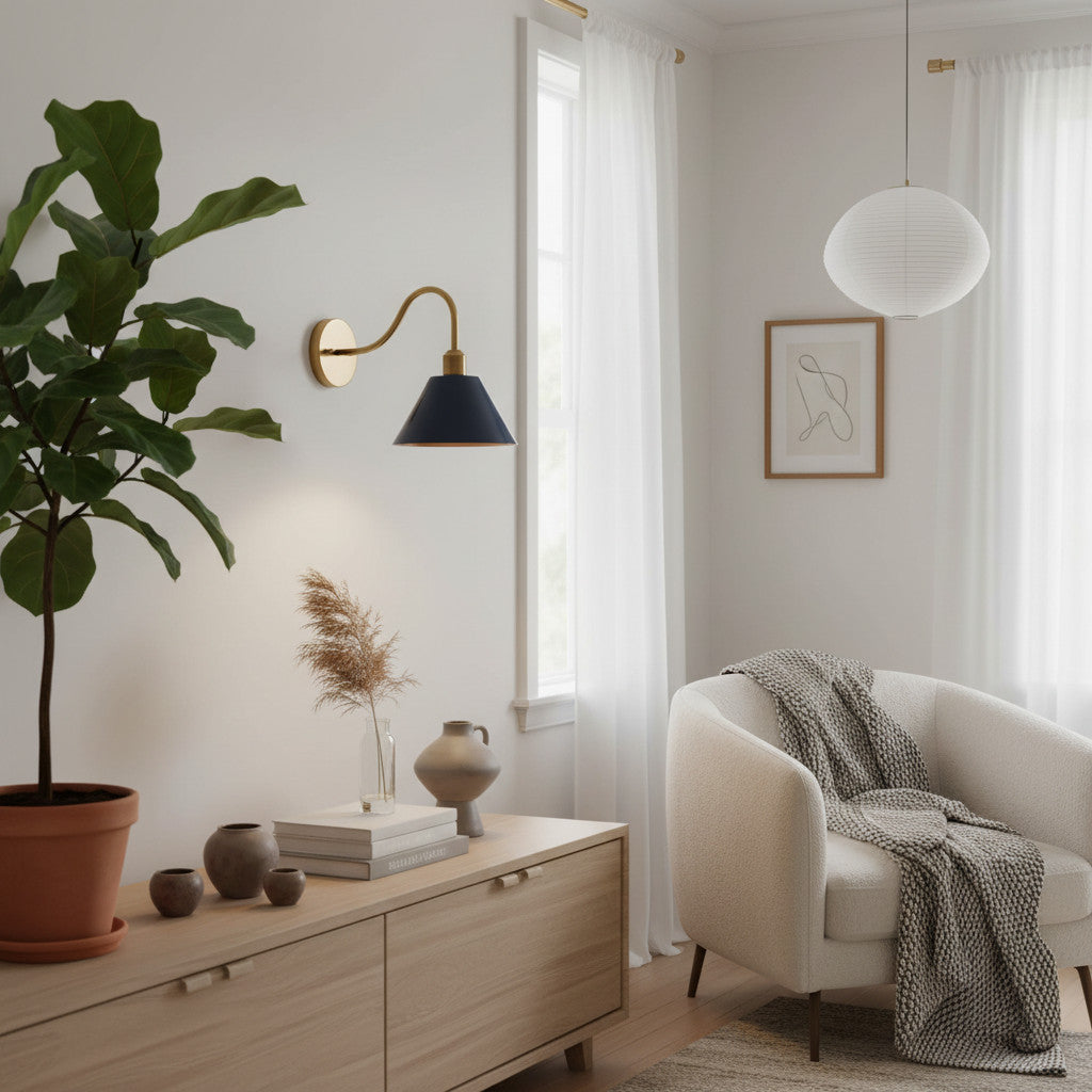 Narix Afgeronde Metalen Wandkandelaar - Strak Industrieel Ontwerp in Hedendaagse Stijl voor Slaapkamer en Lounge