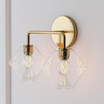 Load image into Gallery viewer, Talvior Geometric Modern Bathroom Sconce - Faceted Shade Light in Luxe Finishes
