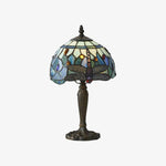 Load image into Gallery viewer, TF Dragonfly Hand-Cut Table Lamp – Vintage Stained Glass for Bedroom or Living Room