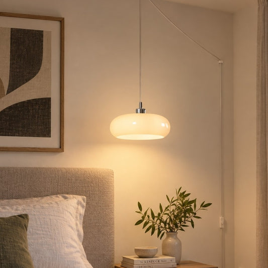 Lampada a sospensione scultorea in vetro con spina Potivus