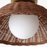 Charger l'image dans la visionneuse de la galerie, Welanery Lampe Rustique en Bambou Tissé - Lampe Murale ou Plafonnier en Verre pour Salon et Couloir