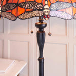 Load image into Gallery viewer, TF Dragonfly Motif Floor Lamp – Vintage Stained-Glass for Living Rooms