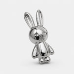 Afbeelding laden in galerijweergave, Chrome silver rabbit 55 mm cabinet knob front view