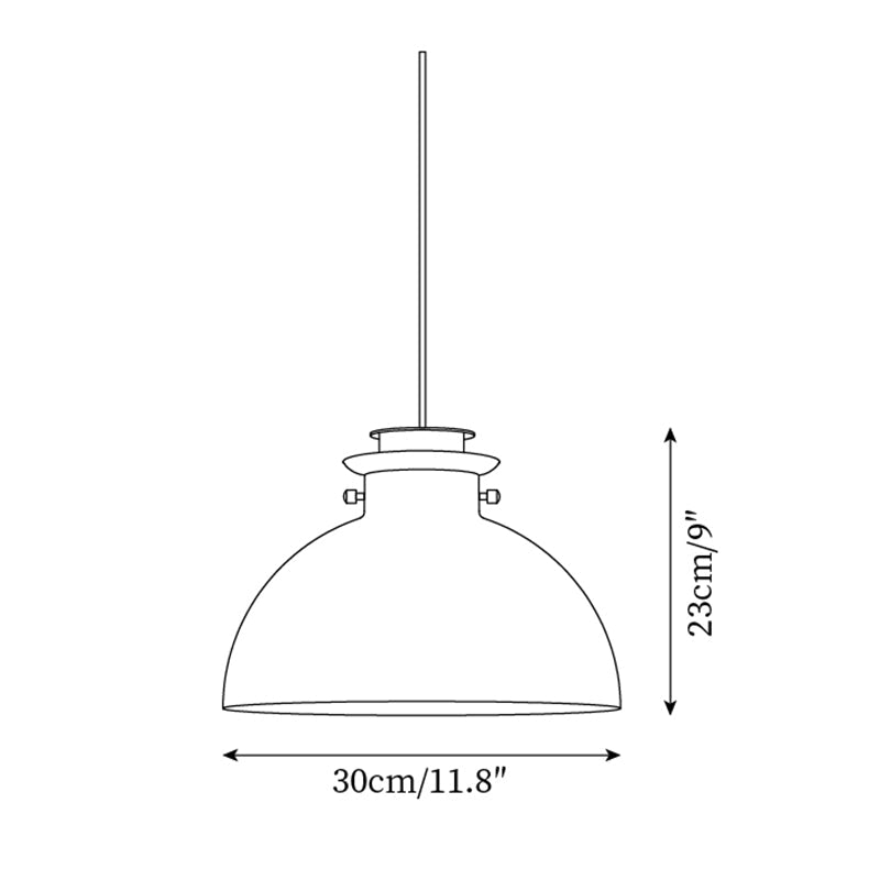 Glebe Glossy Glass Dome Pendant Lamp – Industrial Orange Hanging Light for Kitchen and Dining Room