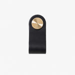 Afbeelding laden in galerijweergave, Cowhide leather and brass cabinet pull handle color and size option