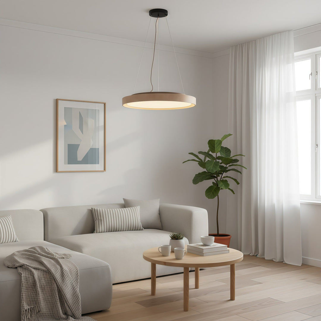 Lampada a sospensione minimalista Miravelle con paralume in pietra naturale per sala da pranzo