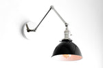 Load image into Gallery viewer, Conique Metal Vintage Industrial Swing Arm Wall Lamp - Adjustable Dome Shade for Study
