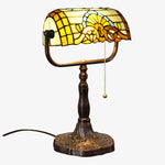 Load image into Gallery viewer, TF Tivanny Floral Stained Glass Desk Lamp - Vintage Table Light for Bedroom Study Living Room