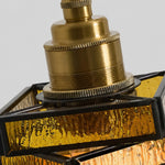 Cargar imagen en el visor de la Galería, Brass-tone socket and stained glass frame detail