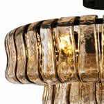 Afbeelding laden in galerijweergave, Close view of textured smoked glass and metal frame
