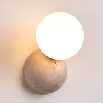 Load image into Gallery viewer, Travertine Round Glass Wall Fixture