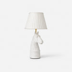 Afbeelding laden in galerijweergave, White pleated shade horse head table lamp
