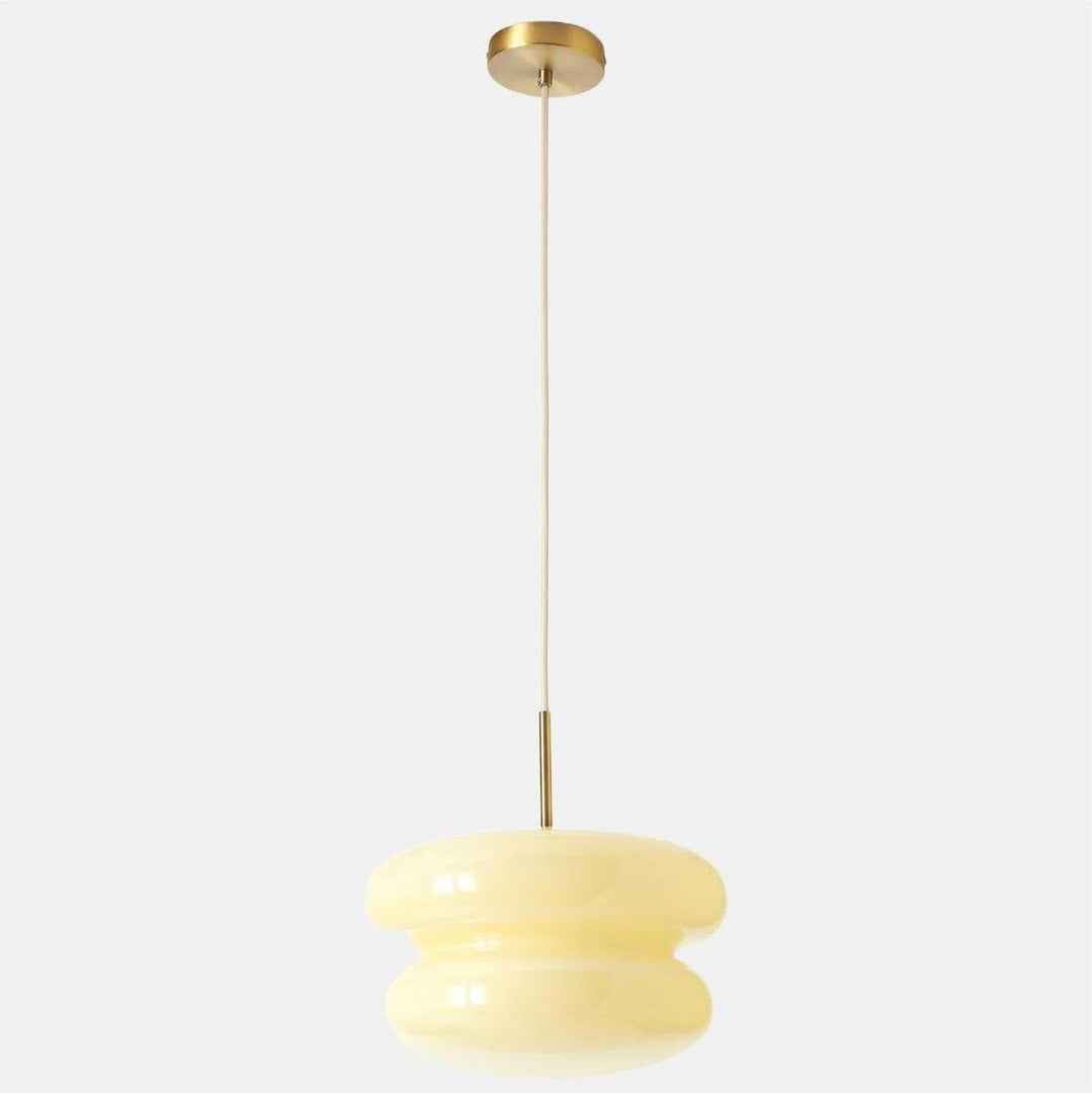 Opal Fluted Clear Glass Contemporary Pendant Lamp for Kitchen & Hallway