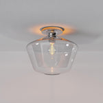 Load image into Gallery viewer, Merin Minimalist Sleek Geometric Glass Flushmount Light
