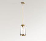 Load image into Gallery viewer, Driscoll Glass Drum Pendant Light - Contemporary Brass Hanging Lamp

