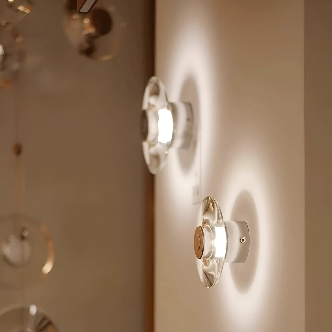 Luz de pared minimalista italiana de cristal Clementine