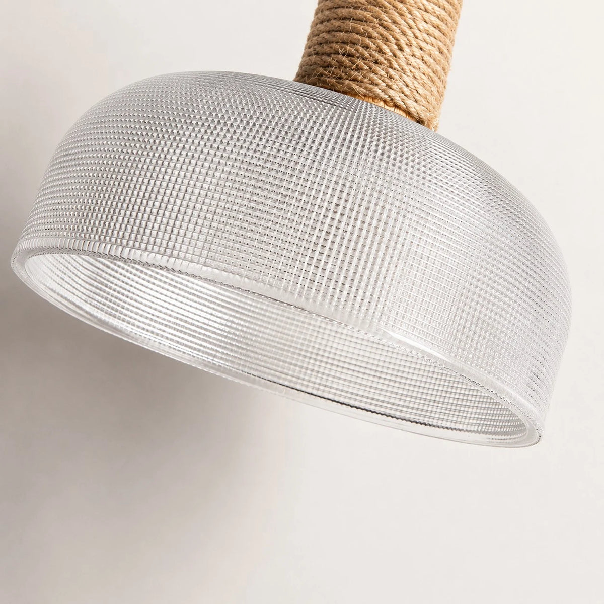 Rustic Woven Rope Glass Pendant Light Collection