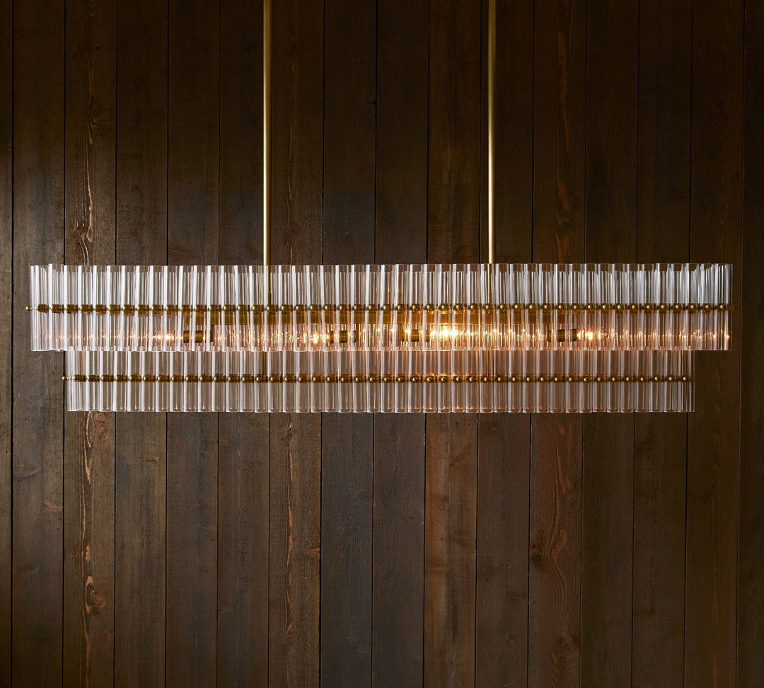 Lumora Crystal Pendant Light – Elegant Tumbled Brass & Cut Glass