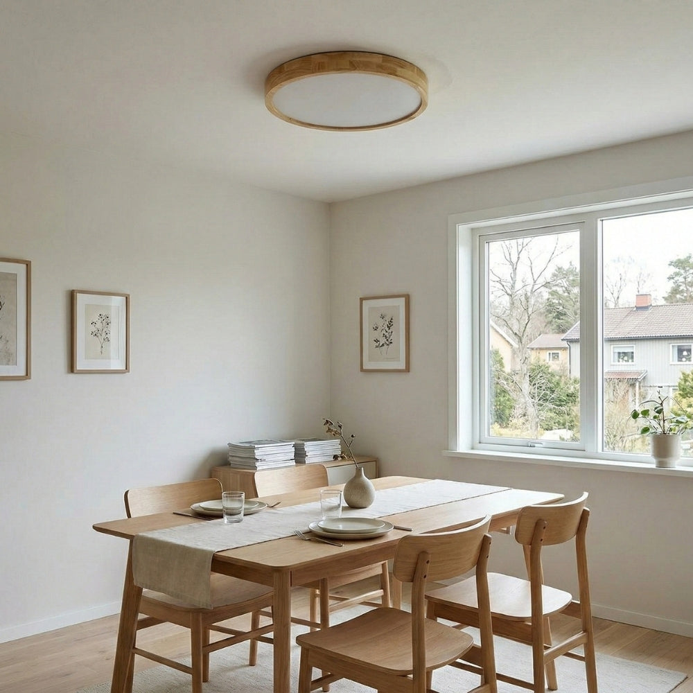 LignoForma Architektonische Holzdeckenleuchte – Mehrformige LED-Aufbauleuchte für Schlafzimmer und Kreativräume