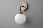 Load image into Gallery viewer, Glorica Glass Wall Sconce - Frosted Globe Light with Brass Fixture
