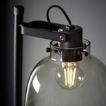 Afbeelding laden in galerijweergave, Readium industriële vloerlamp - verstelbare glazen kap metalen voet voor woonkamer en slaapkamer