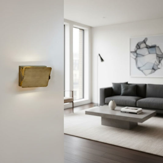 Aplique vintage de latón con tapa abatible - Estilo artístico metálico