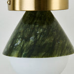 Charger l'image dans la visionneuse de la galerie, Close-up of green jade-style shade and brushed metal canopy