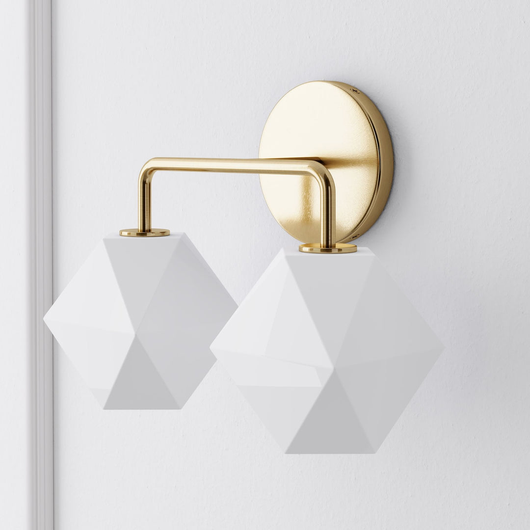 Talvior Geometric Modern Bathroom Sconce - Faceted Shade Light in Luxe Finishes