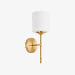 Carica l'immagine nella visualizzazione Galleria, One-head vintage brass wall light, Style D with opal glass shade