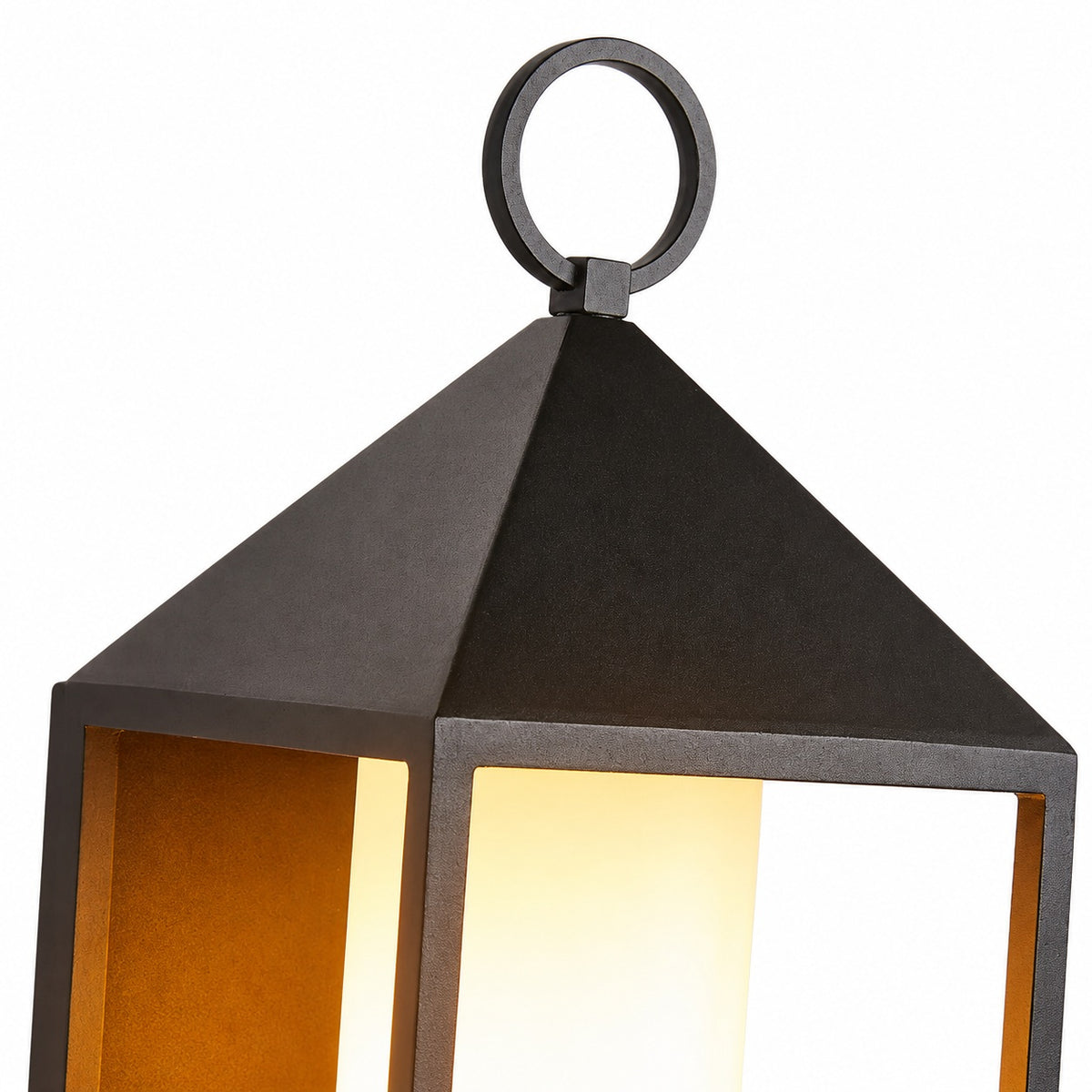 Allora Black Outdoor Wall Lamp with White Glass Shade