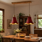 Cargar imagen en el visor de la Galería, Brown double pendant above a dining table