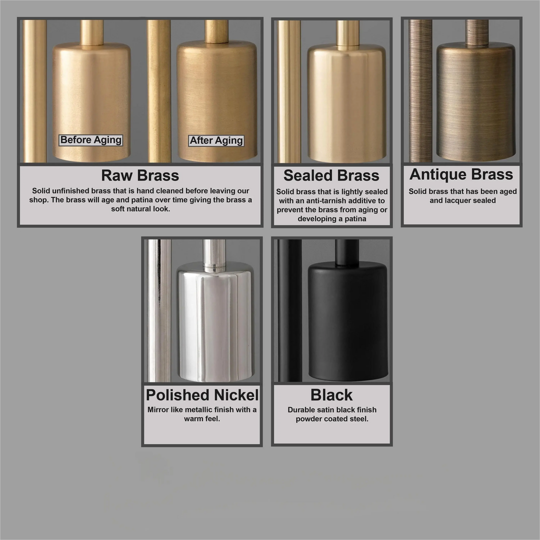 Curva Metal  Industrial Wall Sconce - Curved Brass Arm - Hammered Dome Light Fixture