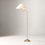 Load image into Gallery viewer, Fibura Elegant Floor Lamp Linen Shade Champagne Bronze – Add Warmth
