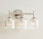 Load image into Gallery viewer, Bravira Ribbed Glass Sconce - Metal Wall Light with Clear Glass Shade
