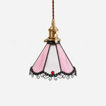 Cargar imagen en el visor de la Galería, Pink stained glass single pendant light