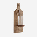 Afbeelding laden in galerijweergave, Rustic wooden wall sconce candle holder style