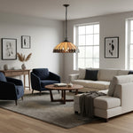 Charger l’image dans la visionneuse de la galerie, Suspension TF Brooklyn – Suspension avec verre coloré géométrique style Art déco pour salles à manger