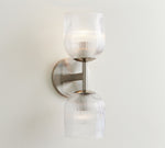 Load image into Gallery viewer, Bravira Ribbed Glass Sconce - Metal Wall Light with Clear Glass Shade
