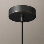 Carica l'immagine nella visualizzazione Galleria, Black pendant shade edge and ceiling canopy detail
