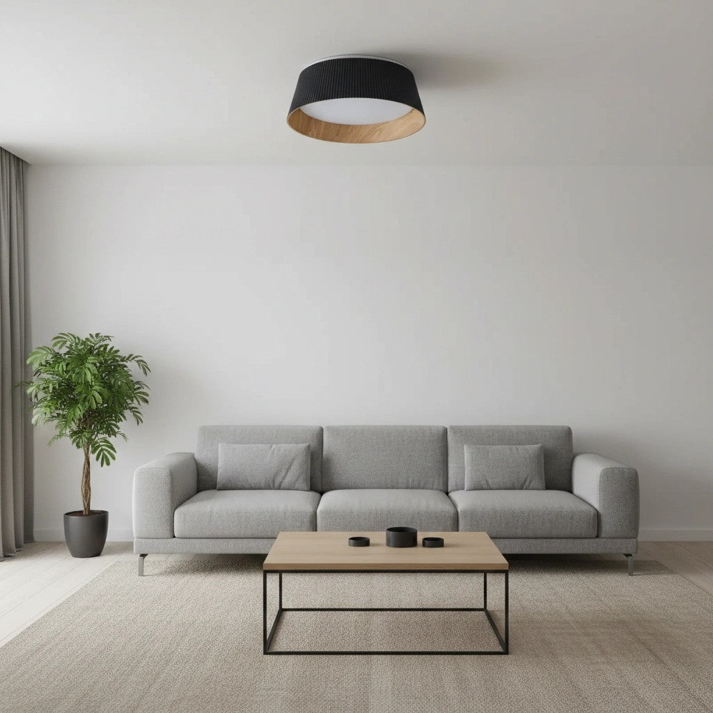 Ribravo Moderne gerippte, strukturierte Deckenleuchte – Moderne minimalistische Lampe für das Wohnzimmer
