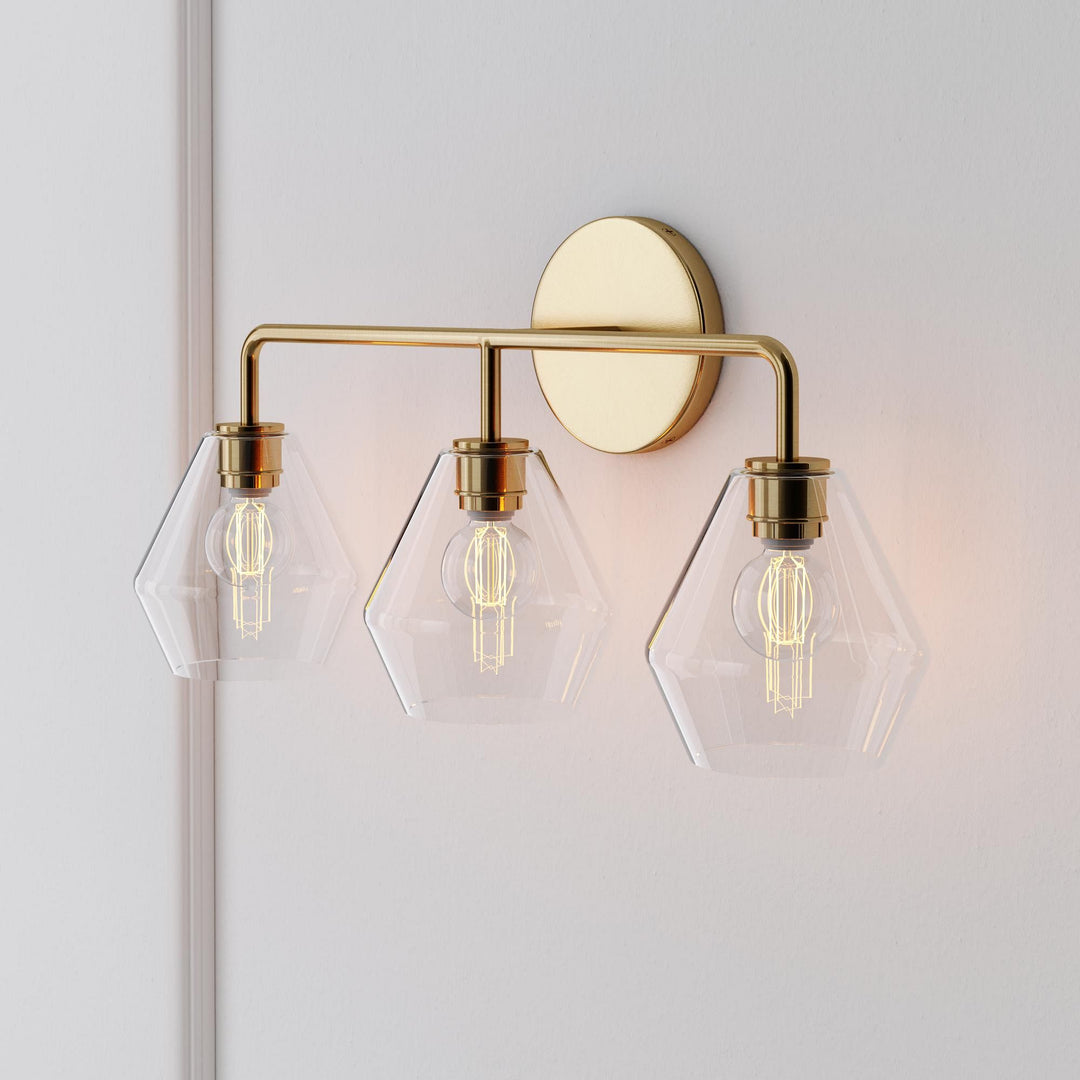 Merin Multi Head Dressing Table Wall Lamp - Metal And Glass Sculptural Lamp
