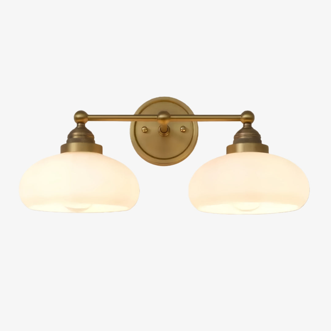 Geryon Vintage Industrielle Milchweiße Glas-Wandleuchte