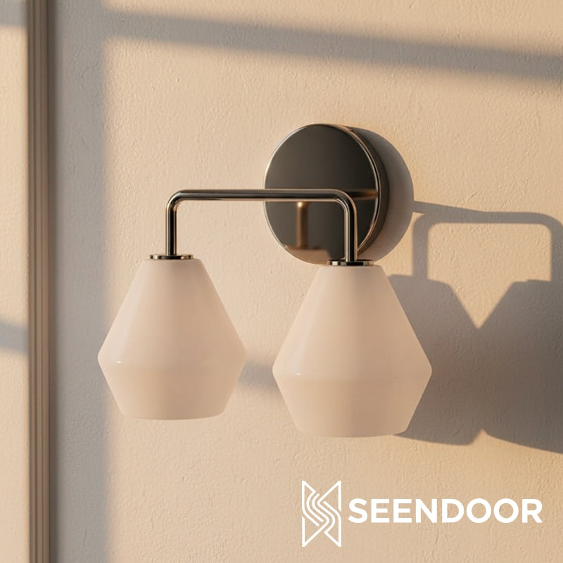 Merin Metal & Glass Sculptural Wall Sconce for Vanity & Bathroom