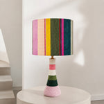 Charger l'image dans la visionneuse de la galerie, Colorful striped table lamp on a round side table