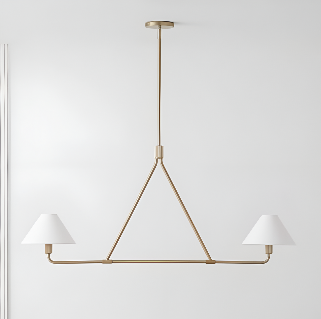Diora Pendant Light -  Modern Metal Fixture with Linen Shades
