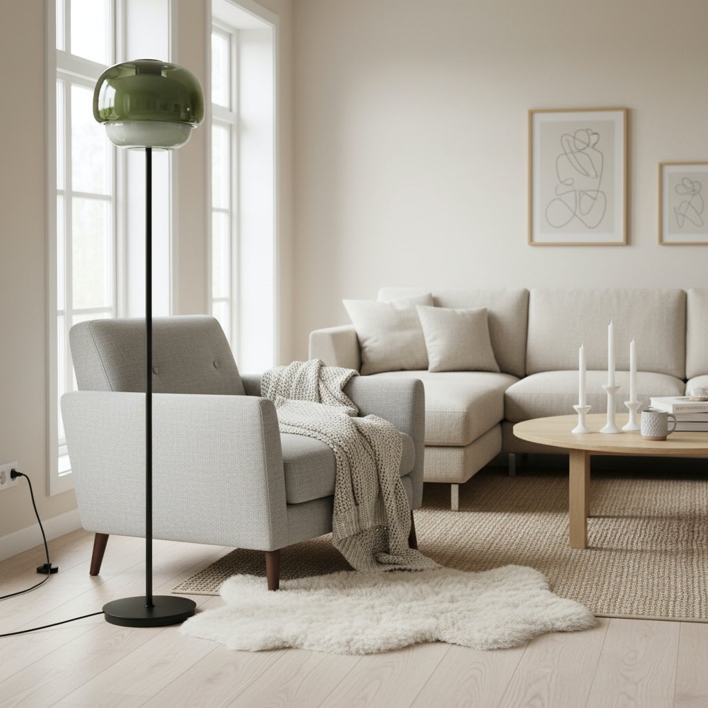 Clinco Layered Glass Sphere Floor Lamp for Living Room & Bedroom