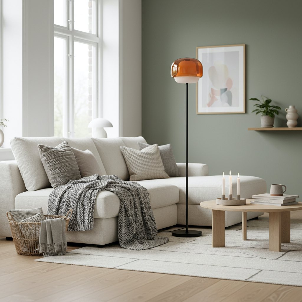 Clinco Layered Glass Sphere Floor Lamp for Living Room & Bedroom