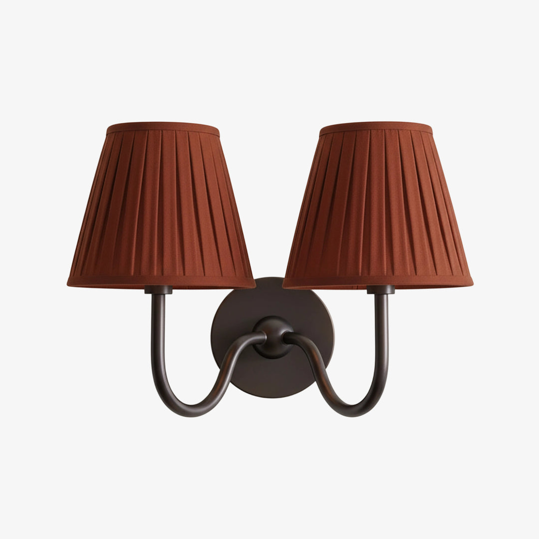 Luvora vintage geplooide kap wandlamp - moderne messing linnen wandverlichting