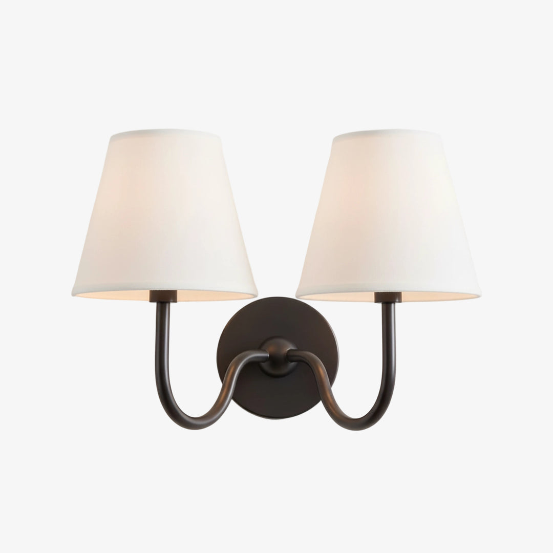 Luvora vintage geplooide kap wandlamp - moderne messing linnen wandverlichting