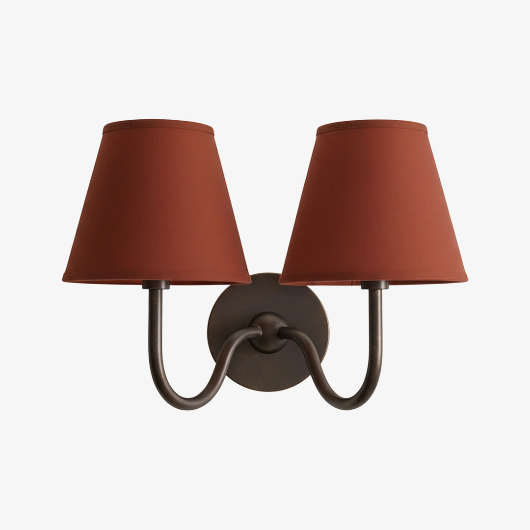 Luvora vintage geplooide kap wandlamp - moderne messing linnen wandverlichting